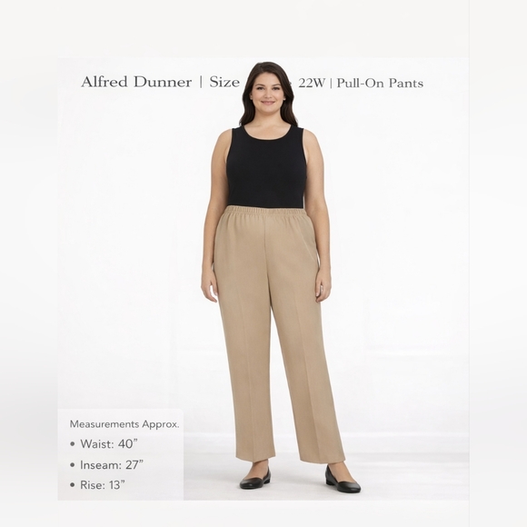 Alfred Dunner Pants - Alfred Dunner Classics Pull-On Pants/Slacks Size 22W Short NWT